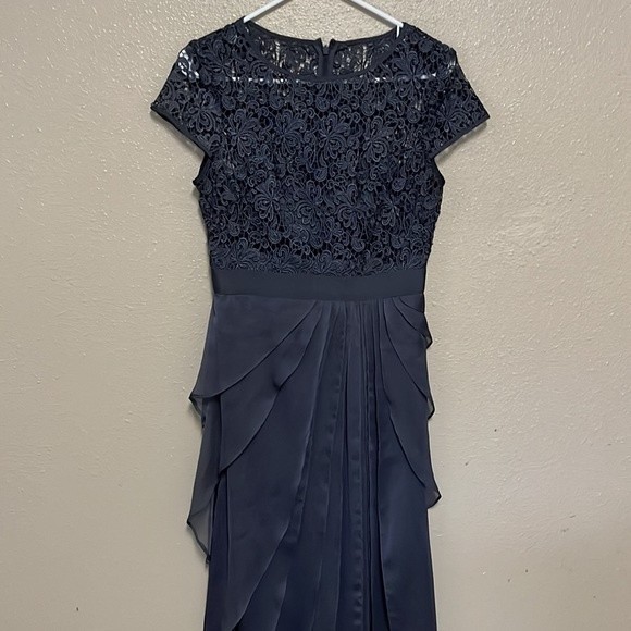 Adrianna papell chiffon flutter dress GUC Sz 4 - Picture 3 of 11
